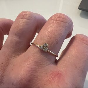 14KT recycled gold dainty ring! Solar energy grown diamonds!